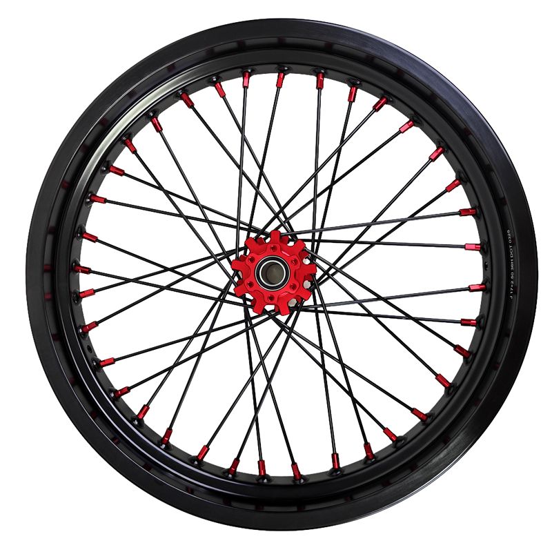 2.5*17" & 3.0*17" Electric Dirtbike Wheels Set For Altis Sigma Black Rim Red Hubs
