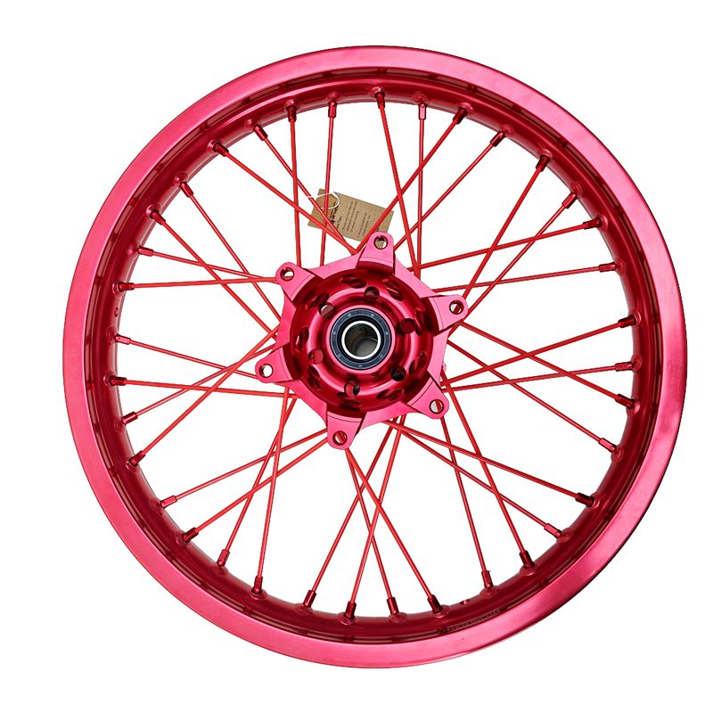 Dirt Bike Wheels Set 21"/19" for Honda CRF250/450 15-25 Red Rim Red Hub Red Spokes Red Nipples