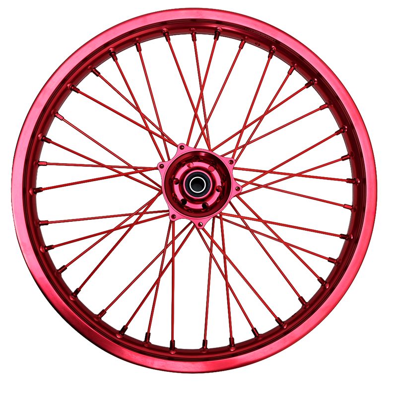 Dirt Bike Wheels Set 21"/19" for Honda CRF250/450 15-25 Red Rim Red Hub Red Spokes Red Nipples