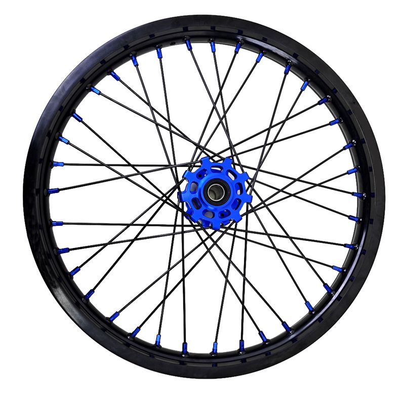 1.6*19" & 1.85*16" Electric Dirtbike Wheels Set For Talaria MX5 Black Rim Blue Hubs