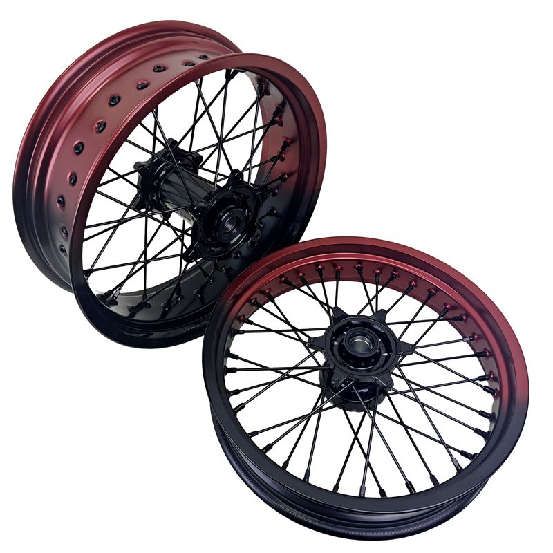 17Inch Supermoto Rims For KTM SX SX-F XC-F XC EXC EXC-F 2003-2025 Black&Red Rims