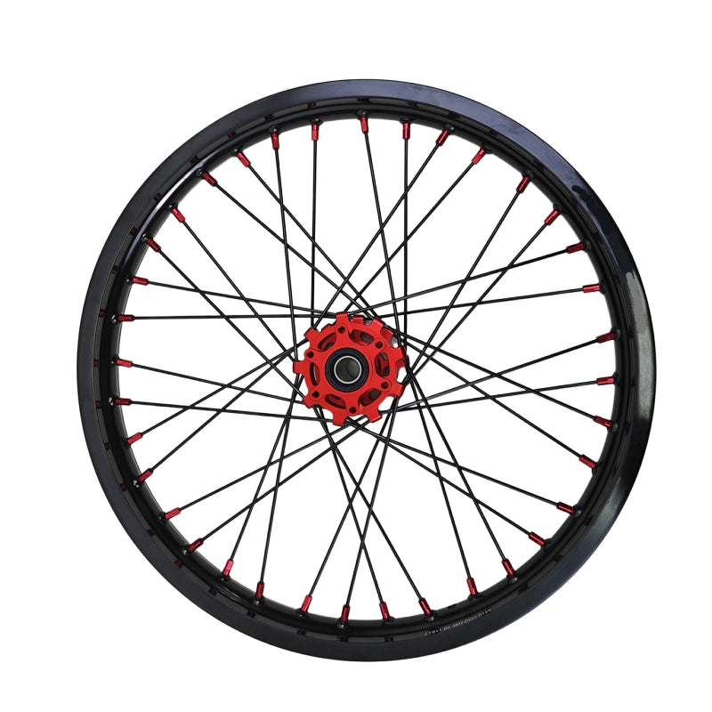1.6*19" & 1.85*16" Electric Dirtbike Wheels Set For Talaria MX5 BLACK RIM RED HUBS