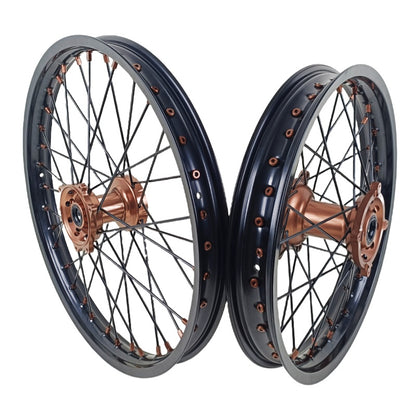 Dirt Bike Wheels Set 21"/18" for KTM 125SX 250SXF EXCF XCF 15-25 Black Rim Brown Hub