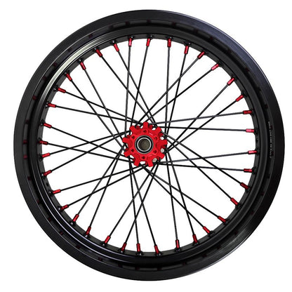 2.5*17" & 3.0*17" Electric Dirtbike Wheels Set For Altis Sigma Black Rim Red Hubs