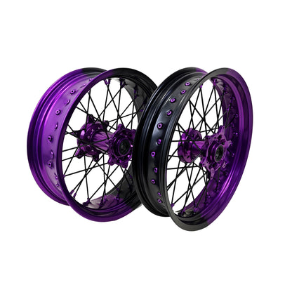 17Inch Supermoto Rims For KTM SX SX-F XC-F XC EXC EXC-F 2003-2024 Black&Purple Rims