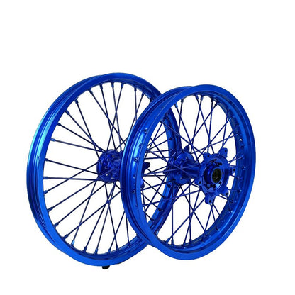 Dirt Bike Wheels Set 21"/19" for Yamaha YZ/YZF/WRF 15-25 Blue Rim Blue Hub Blue Spokes Blue Nipples