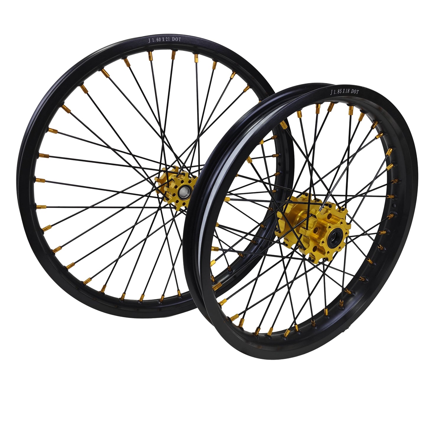 1.6*21" & 1.85*18" Electric Dirtbike Wheels Rim For Sur Ron Light Bee-X 2019-2024 Black Rims Gold Hubs