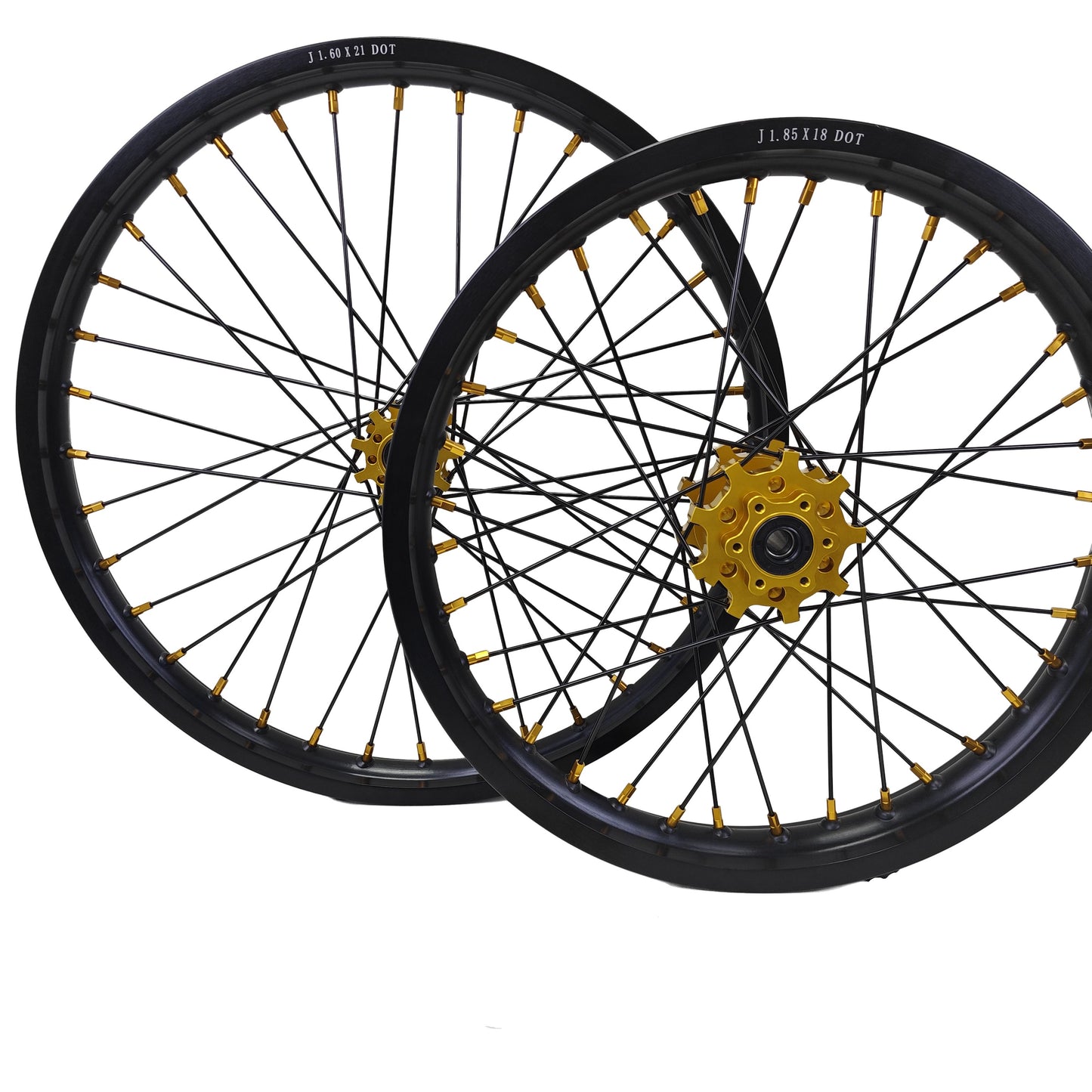 1.6*21" & 1.85*18" Electric Dirtbike Wheels Rim For Sur Ron Light Bee-X 2019-2024 Black Rims Gold Hubs