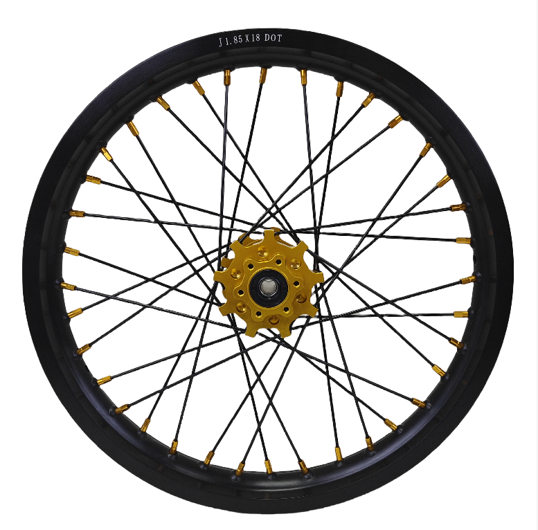 1.6*21" & 1.85*18" Electric Dirtbike Wheels Rim For Sur Ron Light Bee-X 2019-2024 Black Rims Gold Hubs