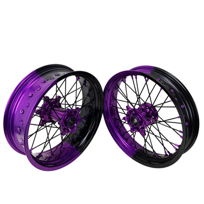 17Inch Supermoto Rims For KTM SX SX-F XC-F XC EXC EXC-F 2003-2024 Black&Purple Rims