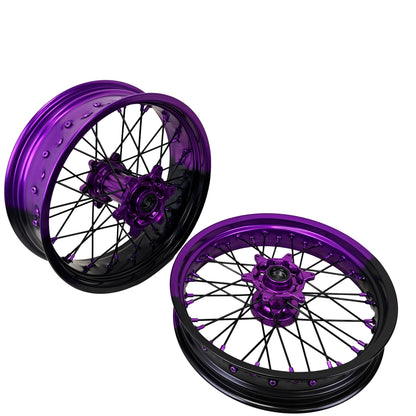 17Inch Supermoto Rims For KTM SX SX-F XC-F XC EXC EXC-F 2003-2024 Black&Purple Rims