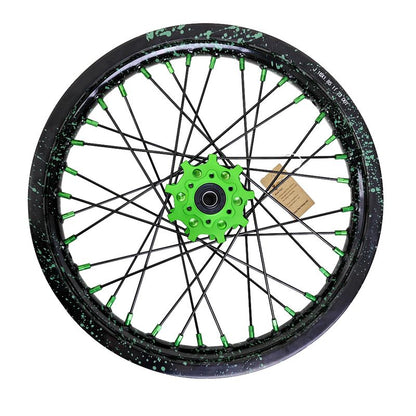 1.6*19" & 1.85*16" Electric Dirtbike Wheels Rim For Sur Ron Light Bee-X 2019-2024 Black Rims Green Hubs