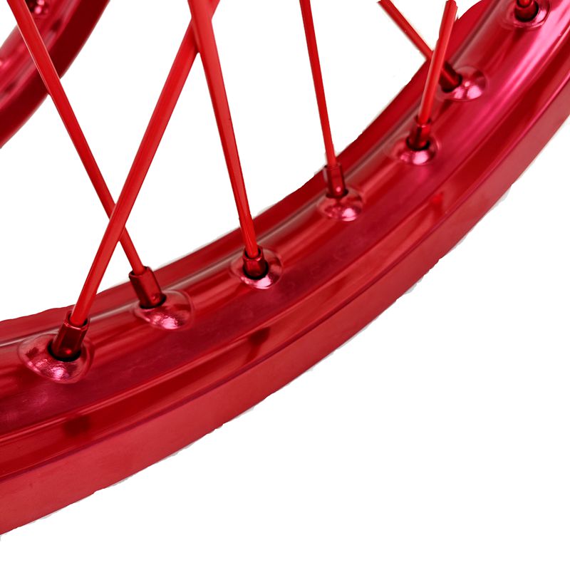 Dirt Bike Wheels Set 21"/19" for Honda CRF250/450 15-25 Red Rim Red Hub Red Spokes Red Nipples