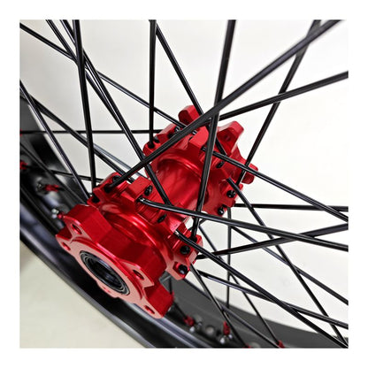 2.5*17" & 3.0*17" Electric Dirtbike Wheels Set For Altis Sigma Black Rim Red Hubs