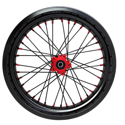 2.5*17" & 3.0*17" Electric Dirtbike Wheels Set For Altis Sigma Black Rim Red Hubs