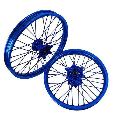 Dirt Bike Wheels Set 21"/19" for Yamaha YZ/YZF/WRF 15-25 Blue Rim Blue Hub Blue Spokes Blue Nipples