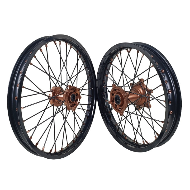 Dirt Bike Wheels Set 21"/18" for KTM 125SX 250SXF EXCF XCF 15-25 Black Rim Brown Hub