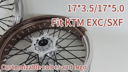 17Inch Supermoto Wheels For KTM SX SX-F XC-F XC EXC EXC-F 2003-2026 Customize Bi-Color